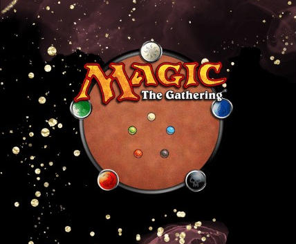 Magic the gathering LOGO in front of a galaxy backdrop