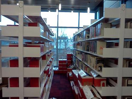 A sneak peek at the unpacking progress of the newly renovated library.