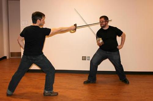 Jeff Lord & Jeff Goodhind, Swords Through the Ages program. Photo courtesy of Joyce L’Heureux.