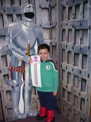 Posing with Sir Lancelot