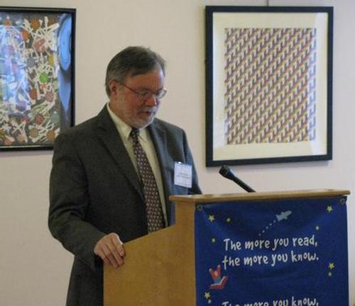 Gregory Pronevitz, Direcor of Mass Library System spoke at the Library Legislative Breakfast.