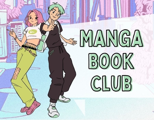 Manga teens with colorful hair.
