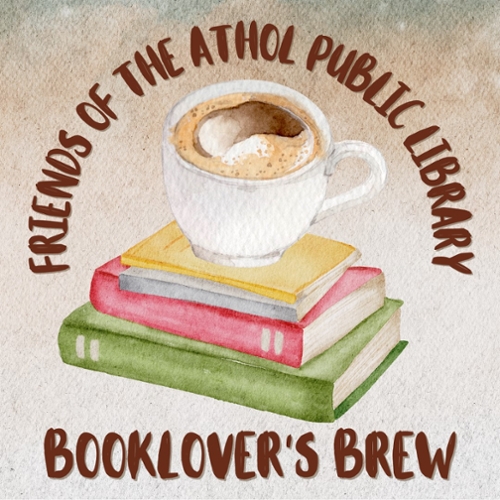 Image of the front of the Booklover's brew a stack of books.