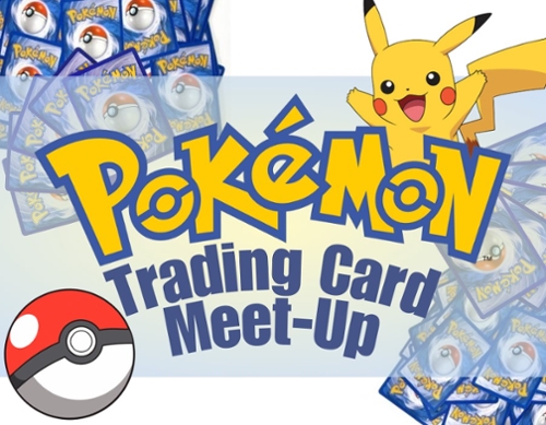 Pokemon trading cards border pikachu and a poke ball with the news item information.