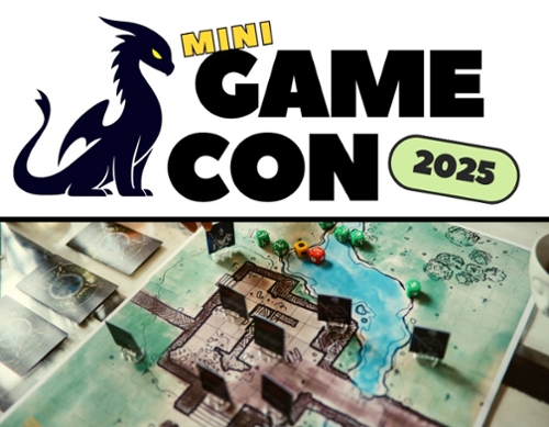 An image of a game board and a cartoon dragon in the top left corner.