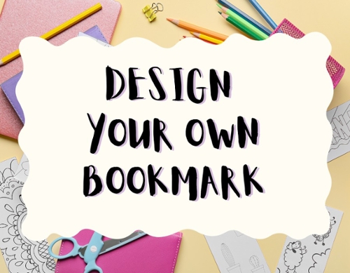 The border is colored pencils, scissors and a decorated bookmark. Center text matches the title of the news item.