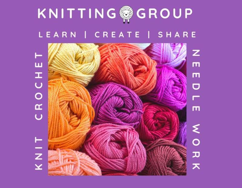 Colorful yarn and the text with the name of the club.