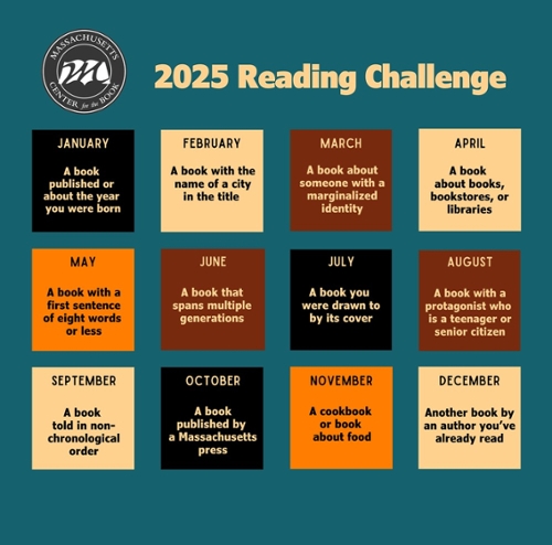 Image of brown, black, orange, and tan squares with the description of each month's theme.