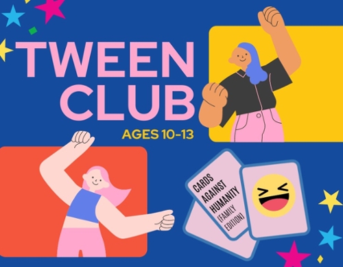 Cartoon tweens having fun.