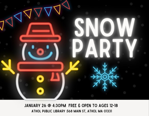 A neon lit snowman to advertise the event.