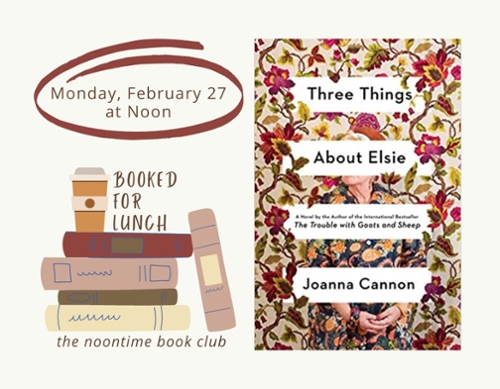 Cover image of the book and booked ofr lunch logo of stacked books and a coffee cup.