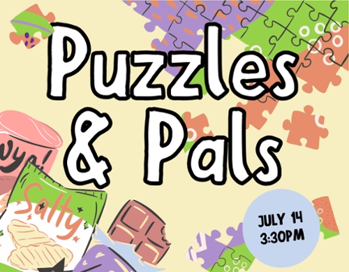 Cartoon puzzle pieces.