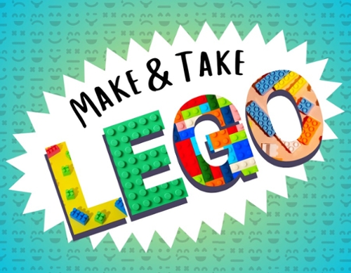 Bubble letters of the word LEGO made of LEGOs.