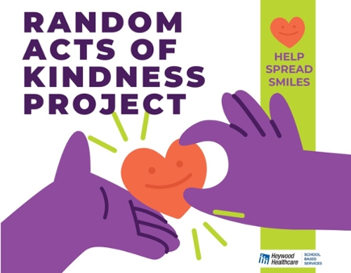 Cartoon purple hands holding a smiling heart with the news text.