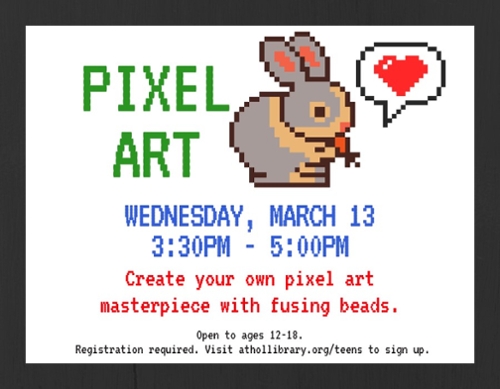 Pixel bunny and the news item information.