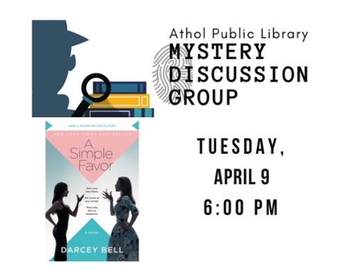 Book cover and Mystery Discussion LOGO.