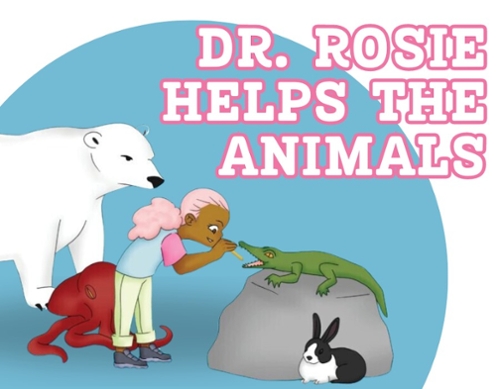 Cartoon animals: bunny, squid, polar bear around the title of the program.