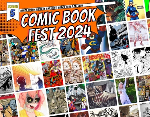 Examples of comic artists at the event.
