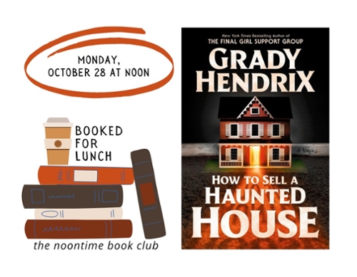 Booked For lunch logo and the book cover.