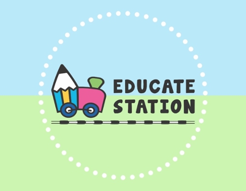 A Cartoon train that is a pencil on a cartoon track.