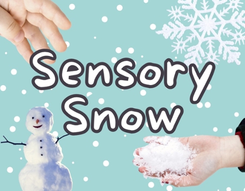 A winter blue backdrop with a snowflake and a snowman.