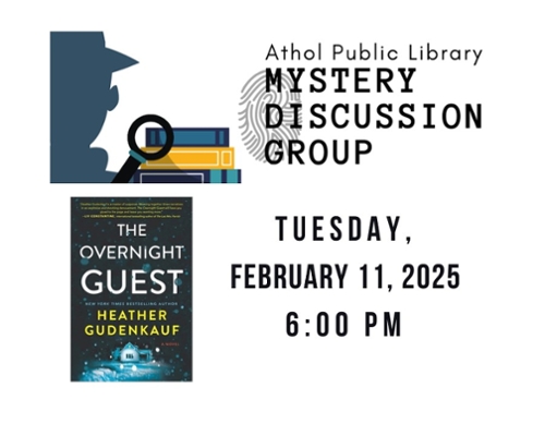 Mystery Discussion LOGO and the book cover.