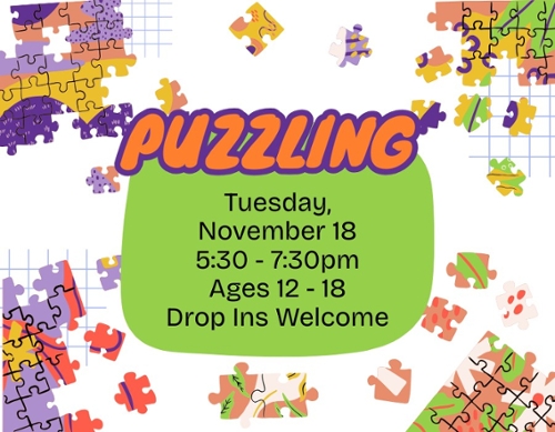 Cartoon puzzle peices everywhere.