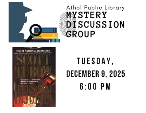 Book cover and the Mystery discussion logo