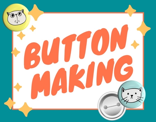 Examples of buttons in the corners and the text button making in the center in orange.