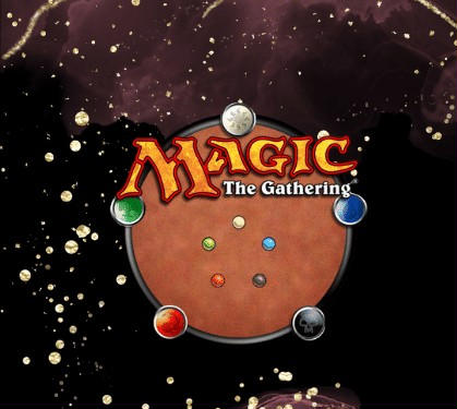 Magic the gathering LOGO in front of a galaxy backdrop